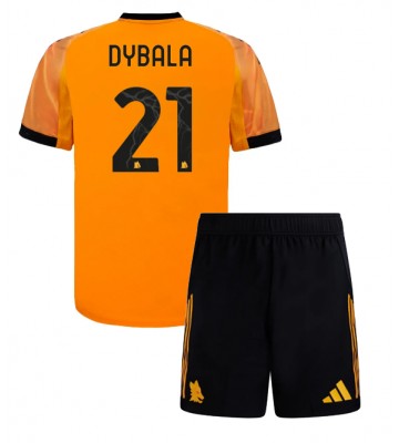 AS Roma Paulo Dybala #21 Udebanetrøje Børn 2025-26 Kortærmet (+ Korte bukser)